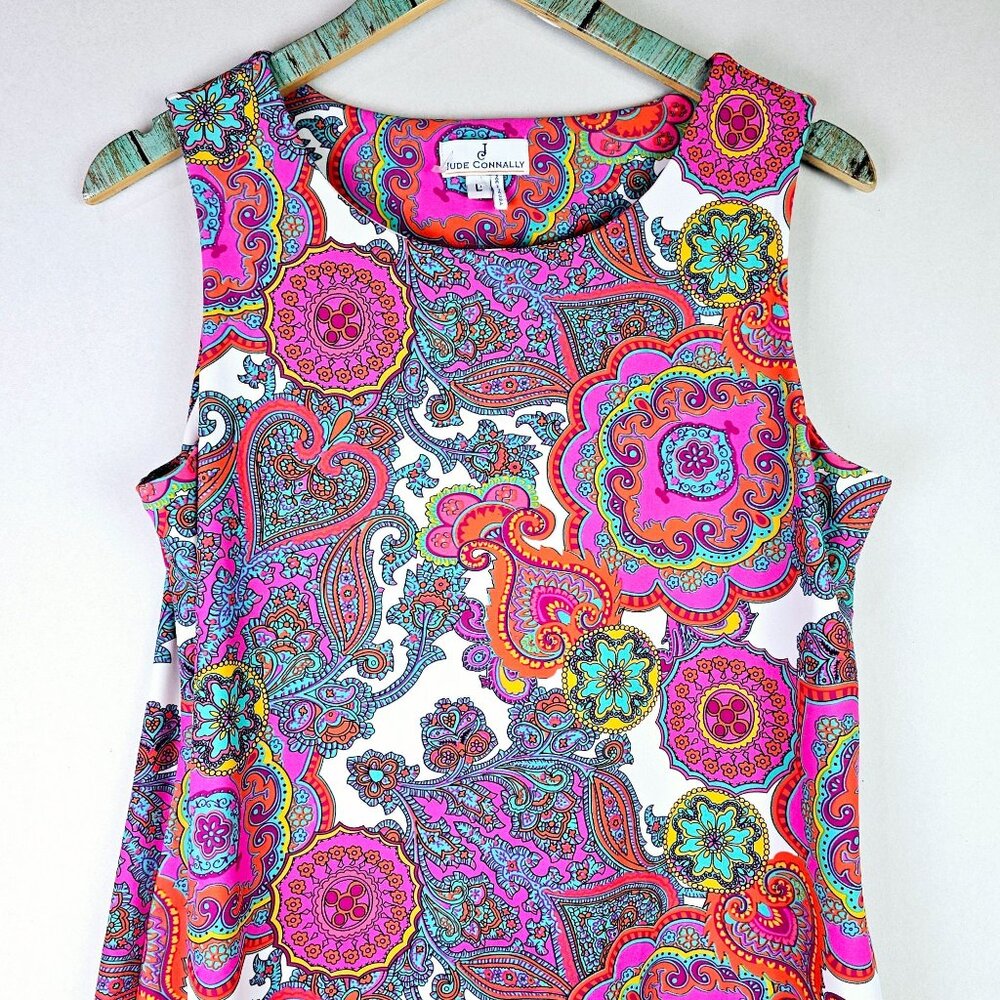 Jude Connally Beth Captiva Paisley Shift Dress, Made in the USA, NWOT, Sz L - Picture 4 of 10